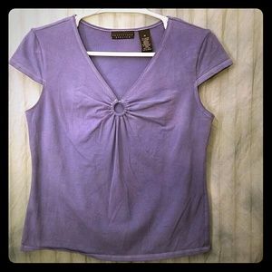 Apostrophe Stretch short sleeve med blue-dyed top